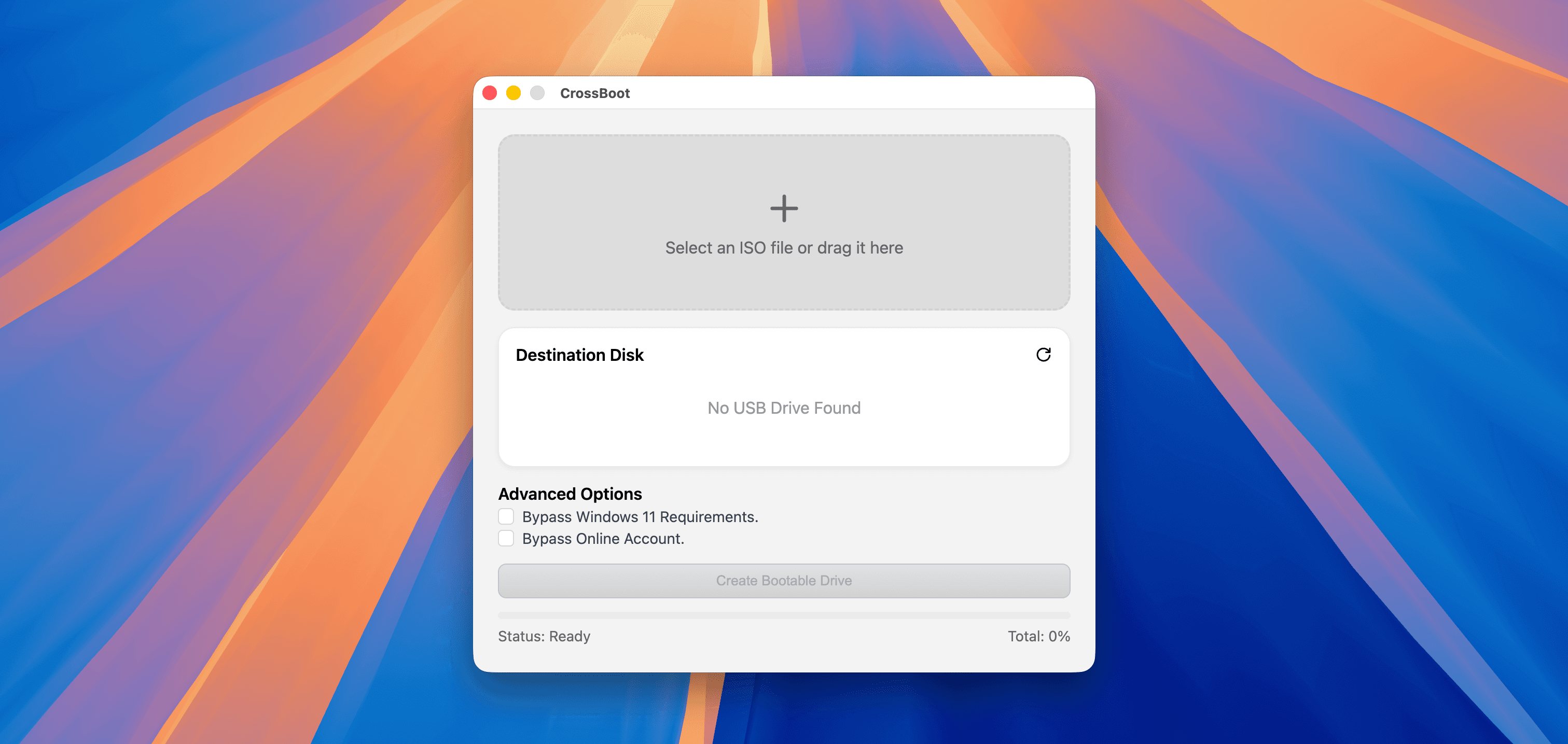 CrossBoot - Windows Bootable USB Creator on macOS